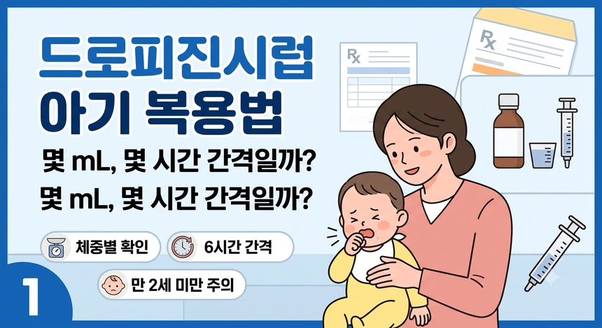 드로피진시럽 아기들 용량과 간격 조사